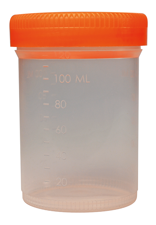 Flacons ronds de collecte des urines 24 h en polyéthylène HDPE